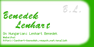 benedek lenhart business card